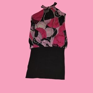 Un Deux Trois whimsical pink swirl patterned bubble dress size large